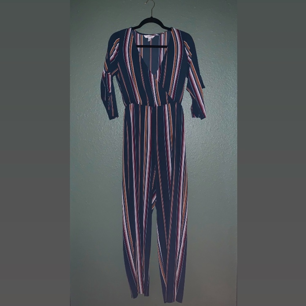 Speechless Multicolored Striped Jumpsuit (Size S)